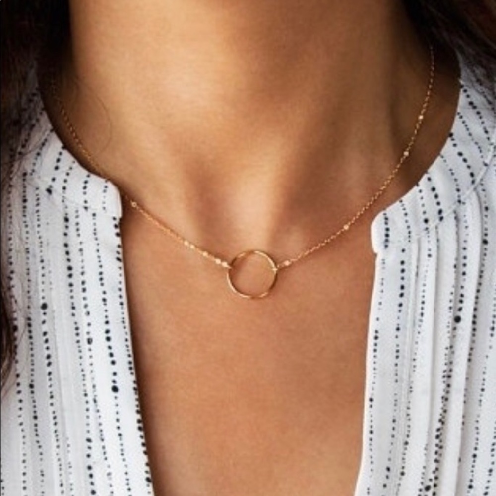 NWT 18k Gold Filled Circle Choker Necklace